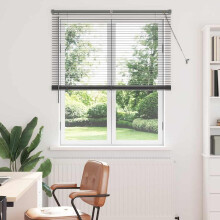 Berkfield Venetian Blinds Manual Dark Grey 175 x 115 cm Aluminium
