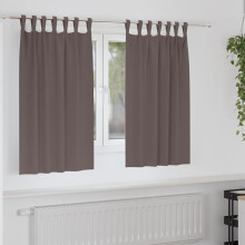 Berkfield Blackout Curtains with Rings 2 pcs Dark Brown 140 x 140 cm