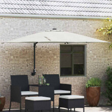 Berkfield Garden Parasol Sand 248.5 x 247.5 x 160 cm Polyester and Steel