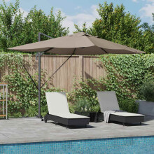 Berkfield Umbrella Taupe 352 x 251 x 265 cm Polyester and Aluminium