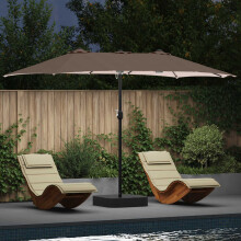 Berkfield Garden Parasol Taupe 385 x 209 x 244 cm Polyester