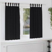 Berkfield Blackout Curtains with Rings 2 pcs Black 175 x 140 cm Polyester