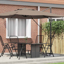 Berkfield Roma Parasol Taupe 286 x 284 x 265 cm Aluminium and Polyester