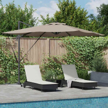 Berkfield Umbrella Taupe 286 x 284 x 270 cm Aluminium and Polyester