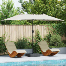 Berkfield Garden Parasol Sand 385 x 209 x 244 cm Polyester and Steel