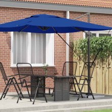 Berkfield Roma Parasol Blue 286 x 284 x 265 cm Aluminium and Polyester