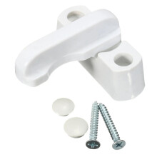 White Window Sash Lock with Lever Handle, Sliding Door Safety Latch for Home Security