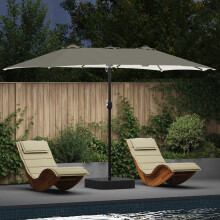 Berkfield Garden Parasol Sand and Anthracite 385 x 209 x 244 cm Polyester