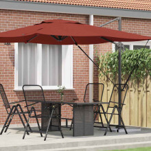 Berkfield Roma Parasol Red 286 x 284 x 265 cm Aluminium and Polyester