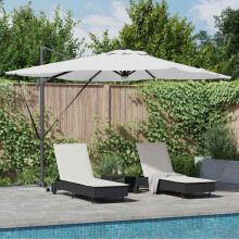 Berkfield Roma Parasol Beige 286 x 284 x 270 cm Aluminium and Polyester