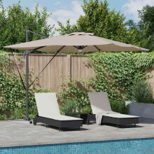 Berkfield Roma Parasol Taupe 286 x 284 x 270 cm Aluminium and Polyester