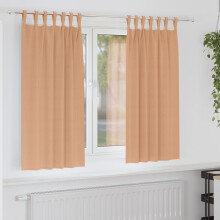 Berkfield Blackout Curtains with Rings 2 pcs Light Brown 175 x 140 cm