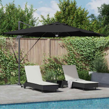 Berkfield Roma Parasol Black 286 x 284 x 270 cm Aluminium and Polyester