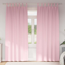 Berkfield Blackout Curtains with Rings 2 pcs Baby Pink 260 x 140 cm