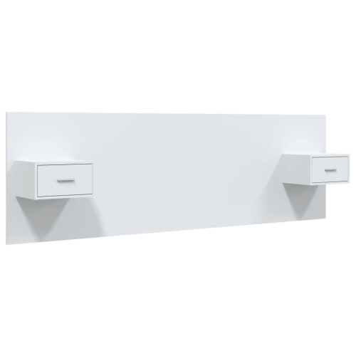 Berkfield Bed Headboard with Cabinets White Engineered Wood 1