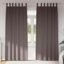 Berkfield Blackout Curtains with Rings 2 pcs Dark Brown 245 x 140 cm