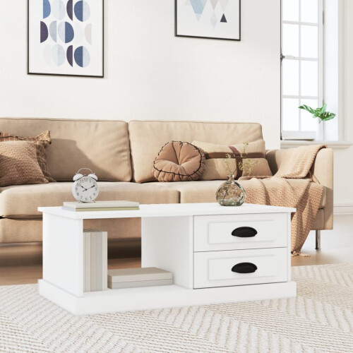 Berkfield Coffee Table White 90x50x35 cm Engineered Wood