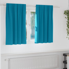 Berkfield Blackout Curtains with Rings 2 pcs Turquoise 140 x 140 cm
