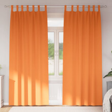 Berkfield Blackout Curtains with Rings 2 pcs Bright Orange 225 x 140 cm