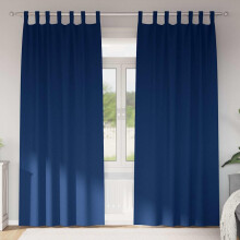 Berkfield Blackout Curtains with Rings 2 pcs Dark Blue 245 x 140 cm