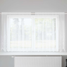 Berkfield Lace Curtain with Curtains Floral White 140 x 200 cm Polyester