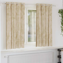 Berkfield Velvet Curtains with Curtains 2 pcs Cream 175 x 140 cm Velvet