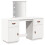 Berkfield Dressing Table Set with LED White Solid Wood Pine 2