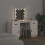 Berkfield Dressing Table Set with LED White Solid Wood Pine 3