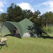 Berkfield Teepee Tent 7-Person Green and Grey 600 x 600 x 347 cm