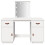 Berkfield Dressing Table Set with LED White Solid Wood Pine 5
