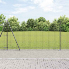 Berkfield Fence Post 7 pcs Grey Steel