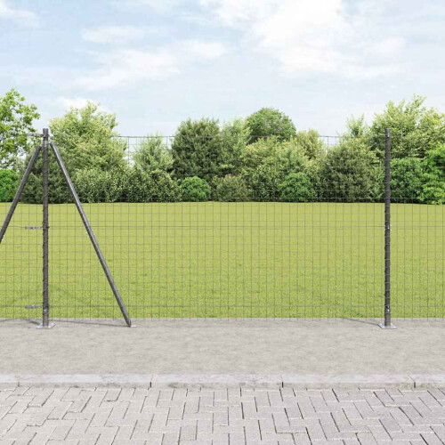 Berkfield Fence Post 7 pcs Grey Steel