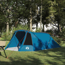 Berkfield Tunnel Tent 3-Person with Roof Blue and Grey 328 x 228 x 115 cm