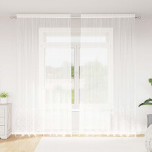Berkfield Lace Curtain with Curtains Floral White 280 x 200 cm Polyester