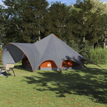 Berkfield Teepee Tent 9-Person Grey and Orange 502 x 502 x 297 cm