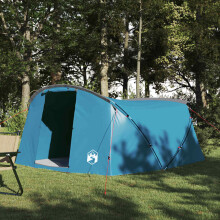 Berkfield Tunnel Tent 4-Person with Roof Blue and Grey 318 x 275 x 140 cm