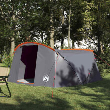 Berkfield Tunnel Tent 4-Person Grey and Orange 318 x 275 x 140 cm