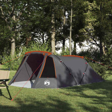 Berkfield Tunnel Tent 3-Person Grey and Orange 328 x 228 x 115 cm