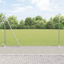 Berkfield Fence Post 7 pcs Silver Steel
