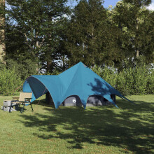Berkfield Teepee Tent 3-Person with Roof Blue and Grey 312 x 312 x 197 cm
