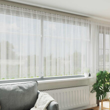 Berkfield Lace Curtain with Curtains Floral White 140 x 400 cm Polyester