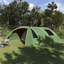 Berkfield Tunnel Tent 6-Person Green and White 700 x 590 x 215 cm