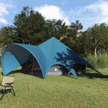 Berkfield Teepee Tent 7-Person with Roof Blue and Grey 600 x 600 x 347 cm