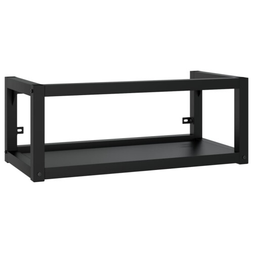 Berkfield Bathroom Washbasin Frame with Built-in Basin Black Iron 2