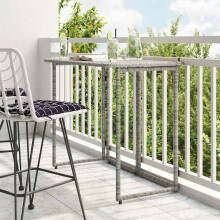 Berkfield Folding Garden Table Grey 90x51x75 cm Poly Rattan