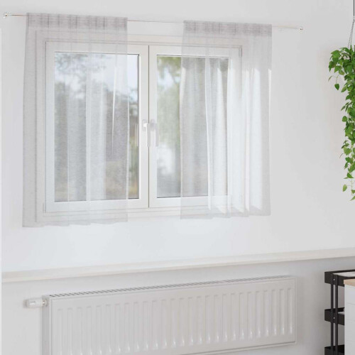 Berkfield Voile Curtain 2 pcs Light Grey 140 x 140 cm Polyester