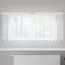 Berkfield Lace Curtain with Curtains Floral White 80 x 200 cm Polyester