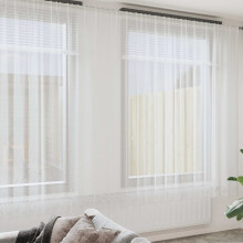 Berkfield Lace Curtain with Curtains Floral White 280 x 600 cm Polyester