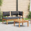 Berkfield Garden Bench and Table Set 2 pcs Grey and Brown Solid Teak wood 1