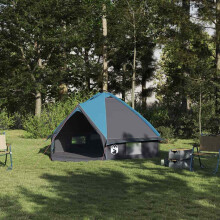 Berkfield Teepee Tent 4-Person with Roof Blue and Grey 388 x 320 x 169 cm